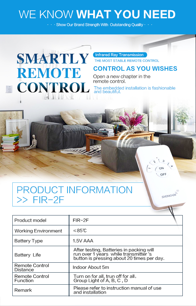 To couple with IR section switch, FIR-2F can control your home easily. To couple with IR section switch, FIR-2F can control your home easily.
